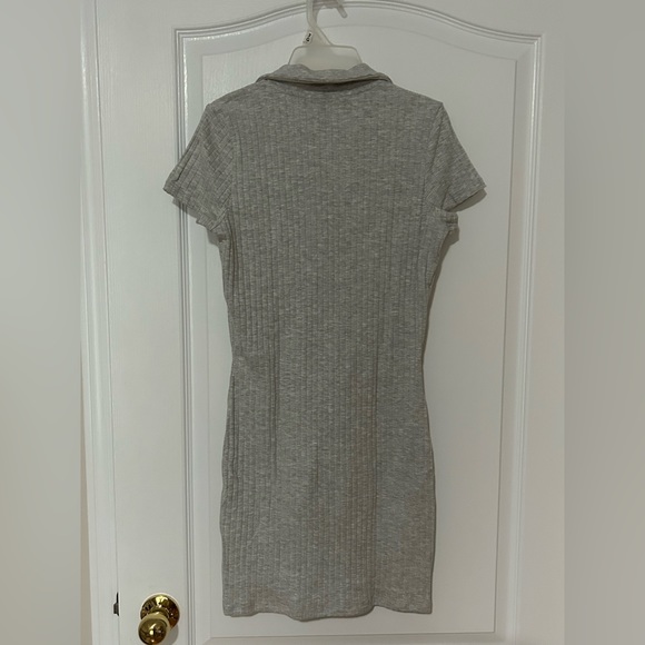 Brand New Grey, Ribbed Bodycon Dress - Picture 2 of 2